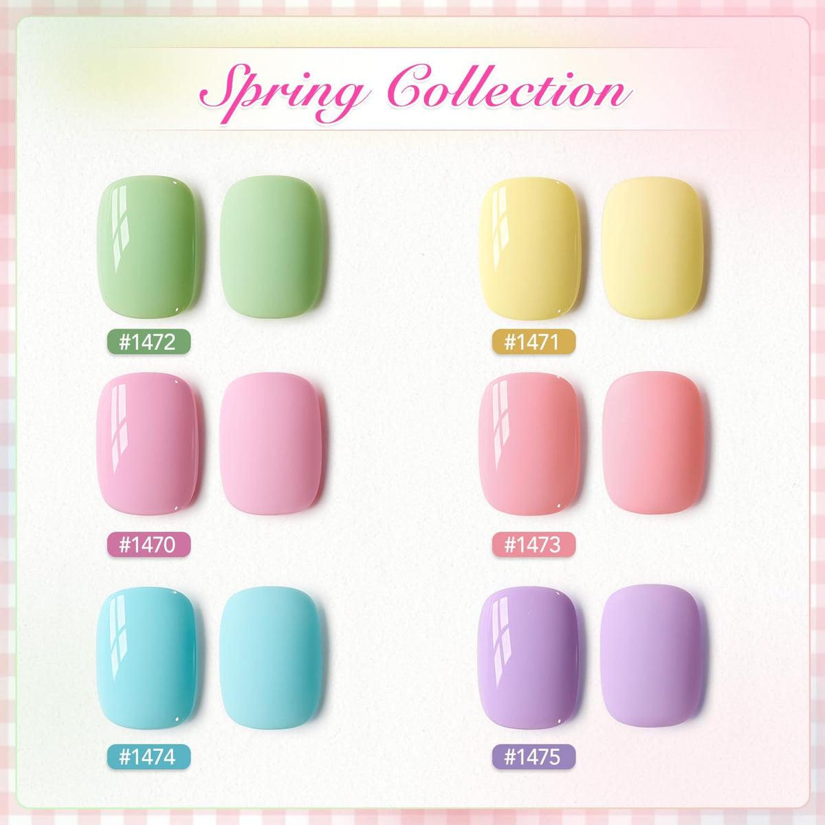 Close-up of GAOY gel nail polish bottles in pastel colours