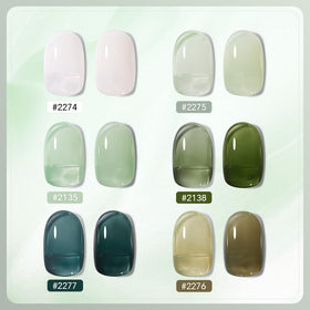 Close-up of GAOY gel nail polish bottles in various colours