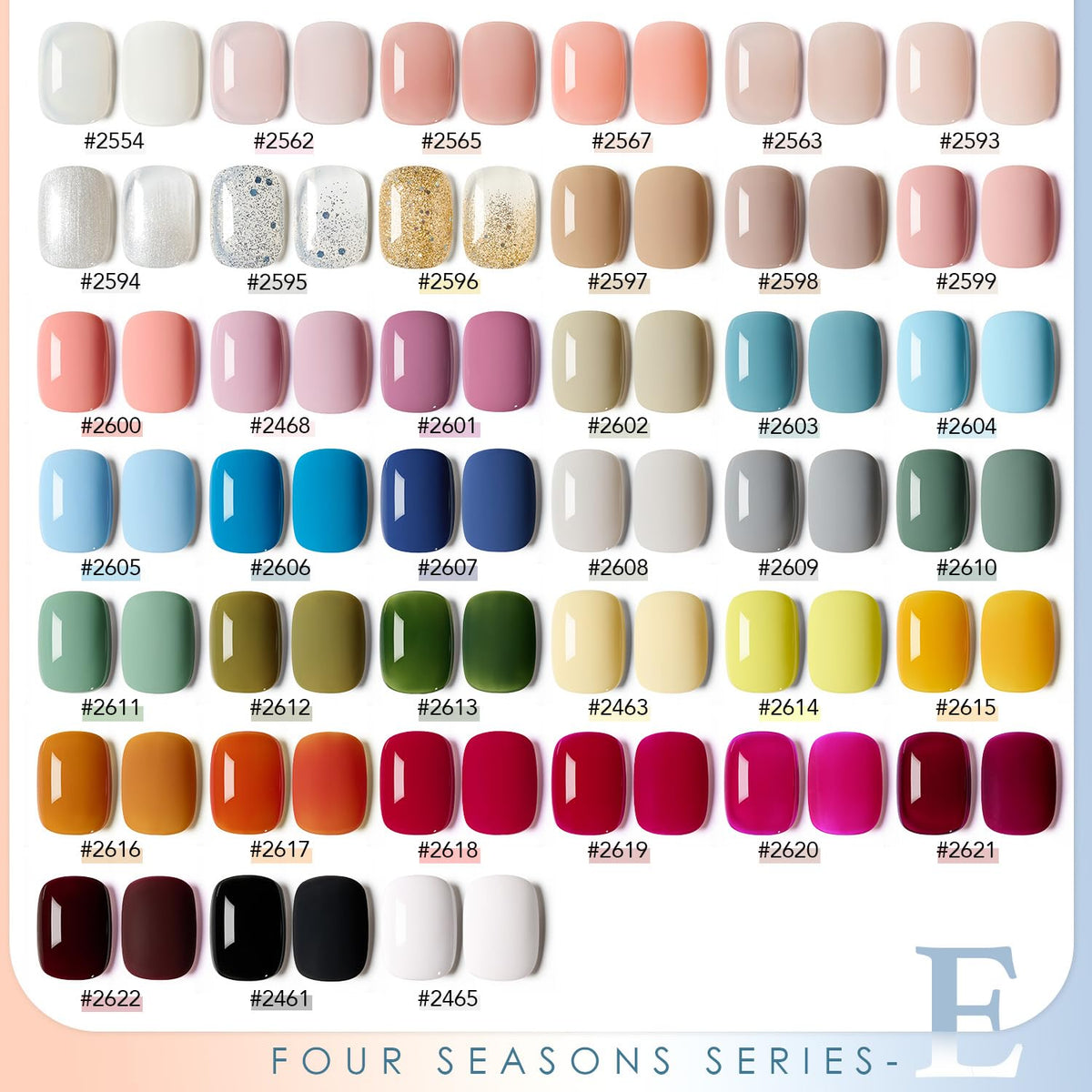 Close-up of GAOY gel nail polish bottles in various colours