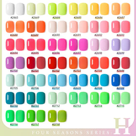 Close-up of GAOY gel nail polish bottles in vibrant colours