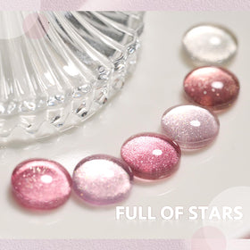 Close-up of GAOY Glitter Cat Eye Gel Nail Polish in pink shade