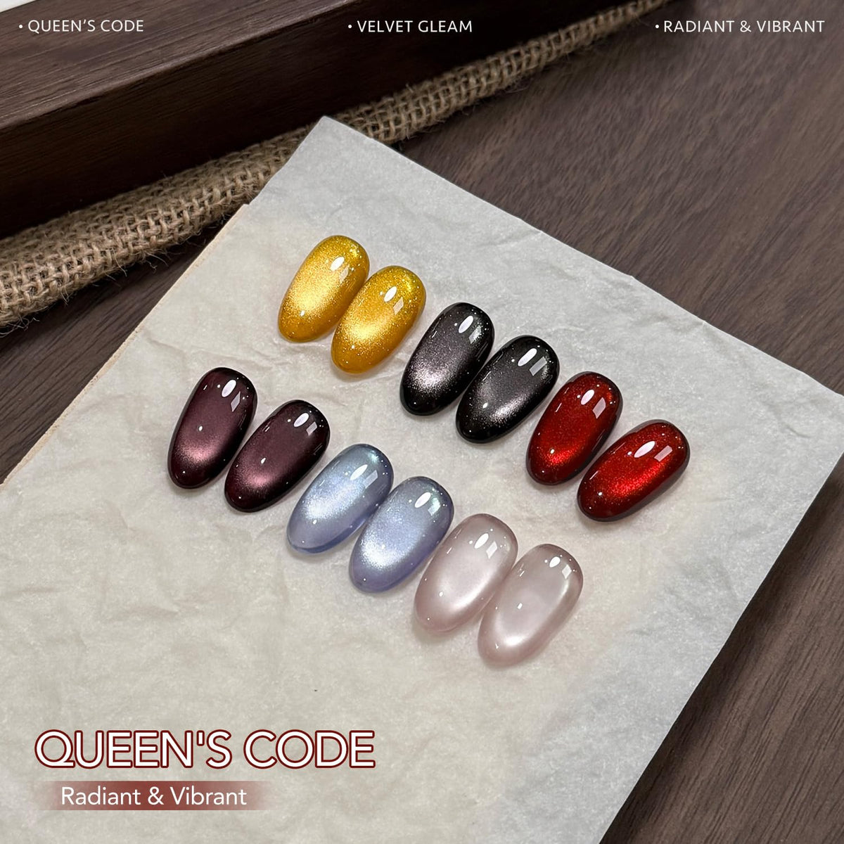 Close-up of GAOY Glitter Cat Eye Gel Polish in vibrant colours