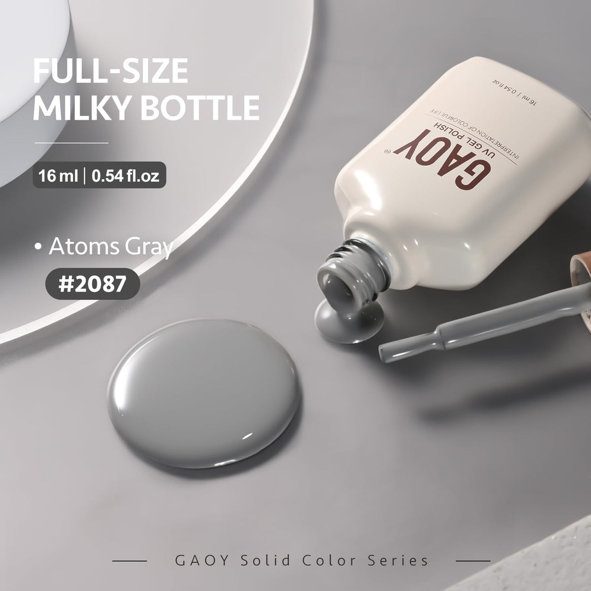 Close-up of GAOY Gray Gel Nail Polish texture