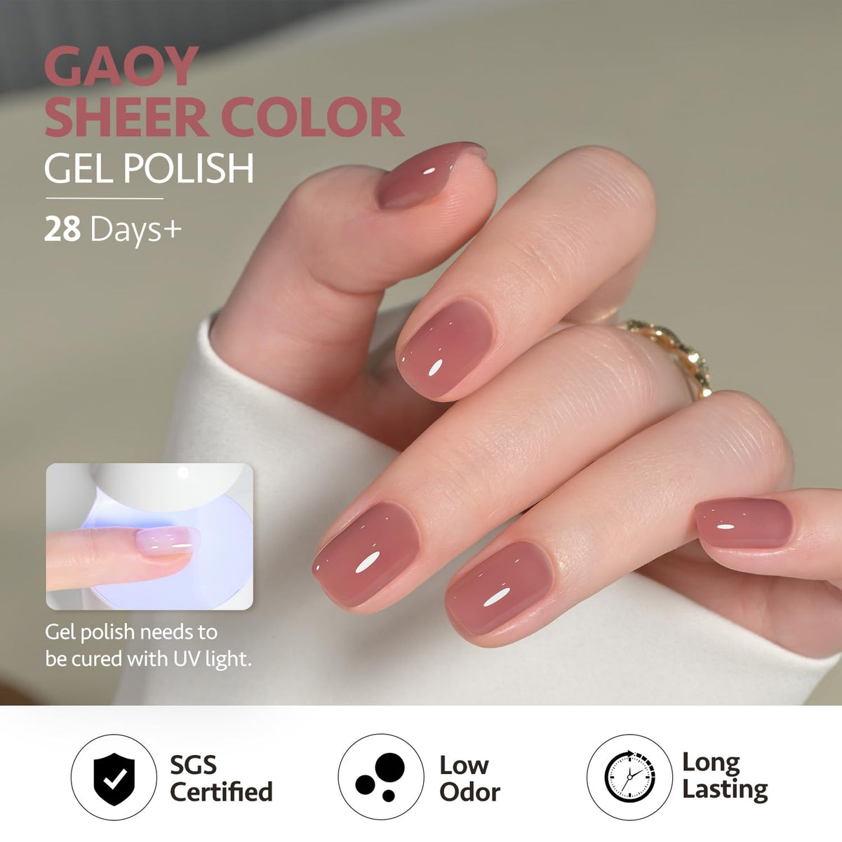 Close-up of GAOY Jelly Nude Pink Gel Nail Polish brush