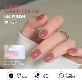 Close-up of GAOY Jelly Nude Pink Gel Nail Polish brush