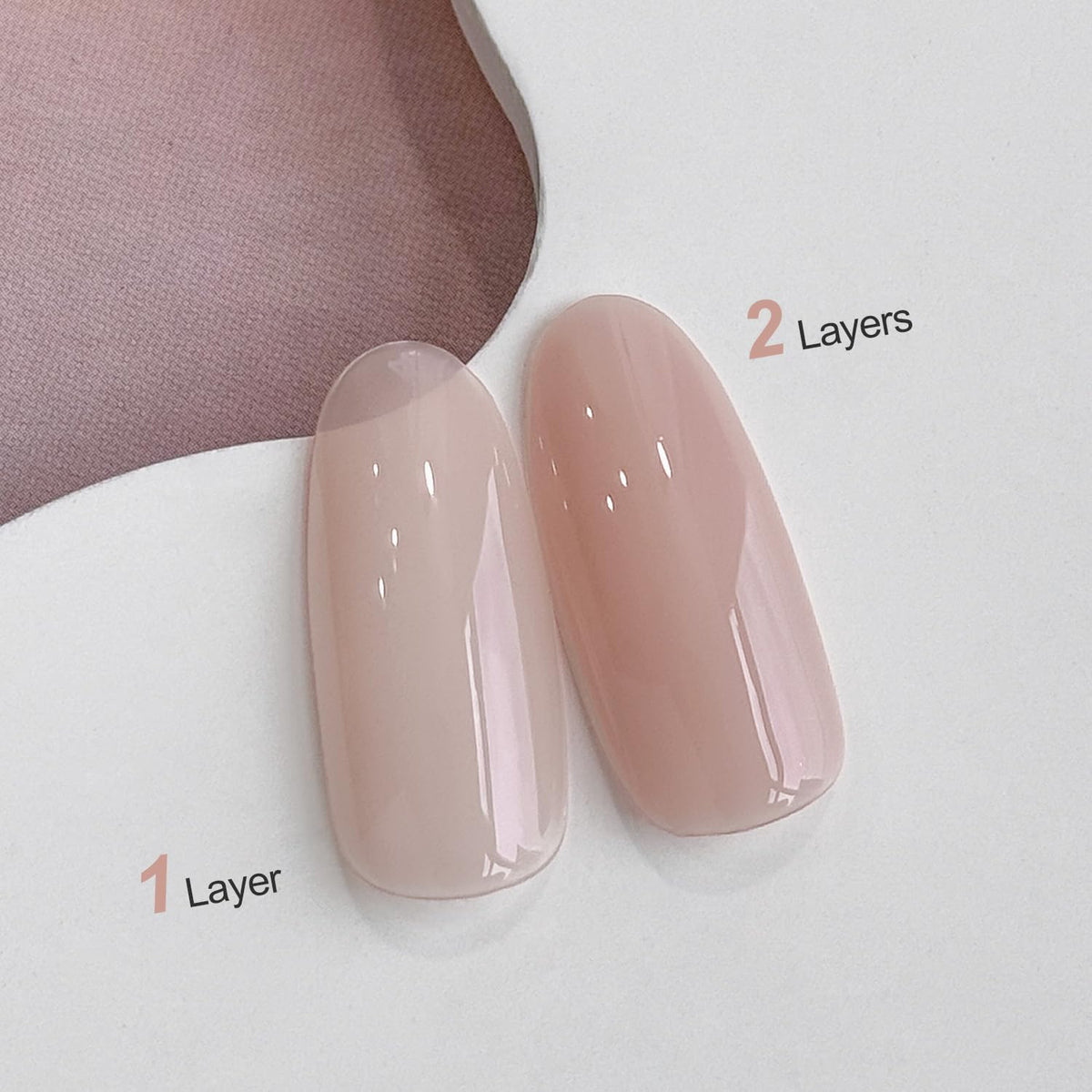Close-up of GAOY Jelly Nude Purple Gel Nail Polish texture