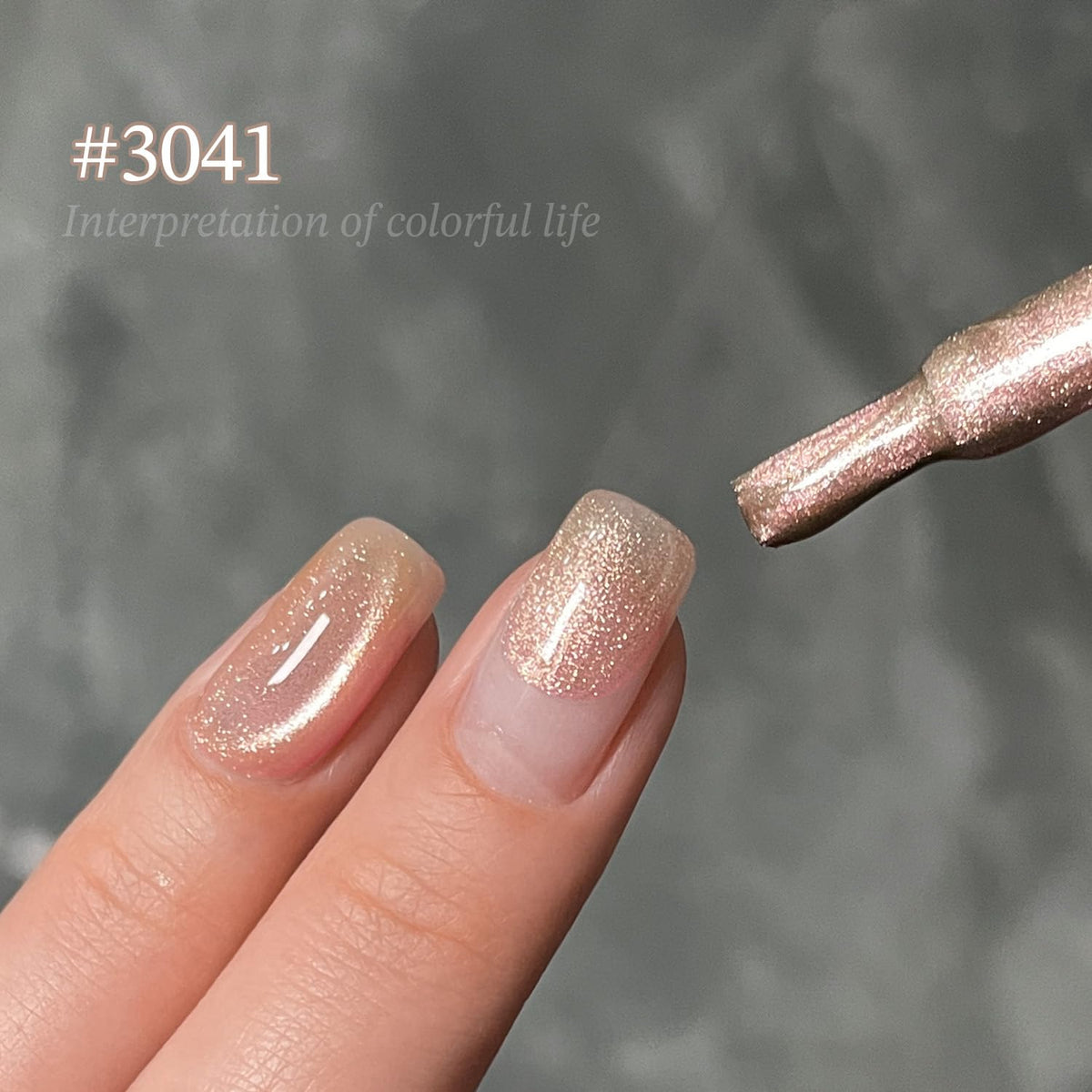 Close-up of GAOY Jelly Pink Cat Eye Gel Nail Polish texture