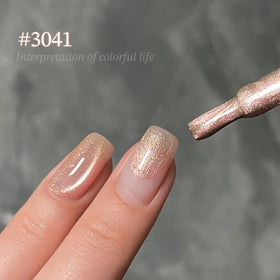 Close-up of GAOY Jelly Pink Cat Eye Gel Nail Polish texture