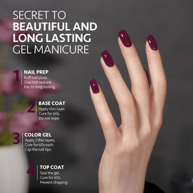 Close-up of GAOY Jelly Purple Gel Nail Polish on nails