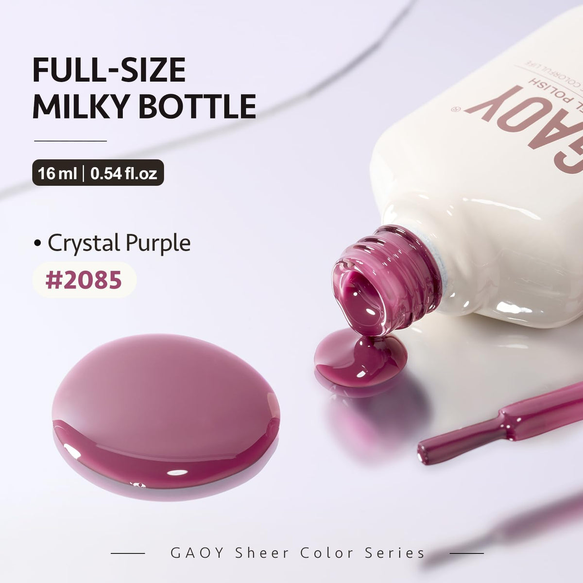Close-up of GAOY Jelly Purple Gel Nail Polish texture