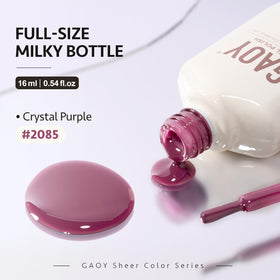 Close-up of GAOY Jelly Purple Gel Nail Polish texture