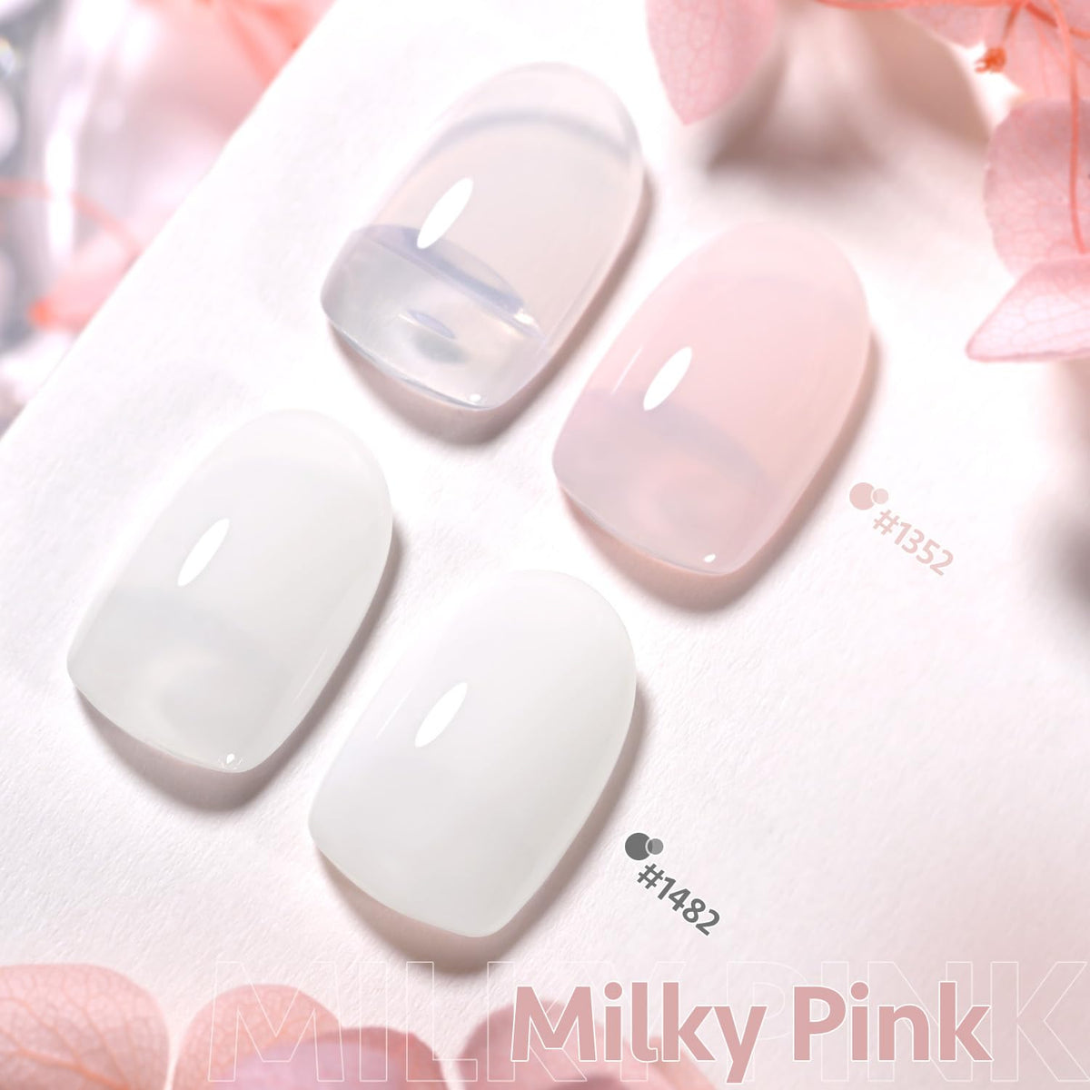Close-up of GAOY Milky Pink Gel Nail Polish bottle