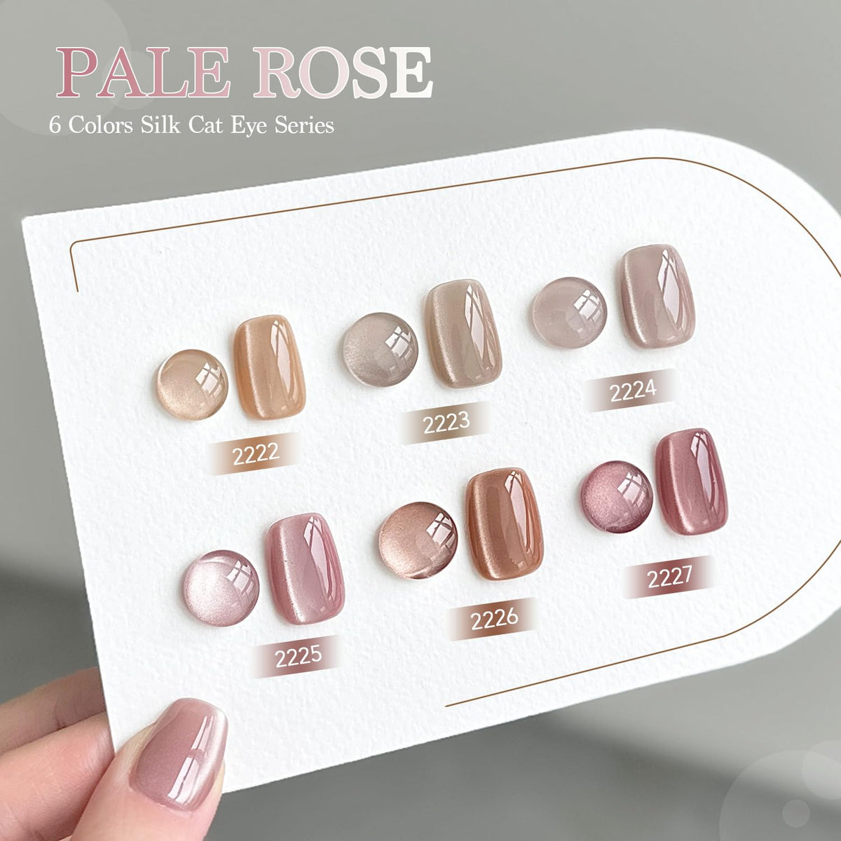 Close-up of GAOY Pink Cat Eye Gel Nail Polish in pale rose