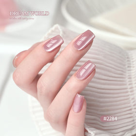 Close-up of GAOY Red Cat Eye Gel Nail Polish in glittery finish