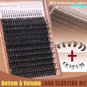 Close-up of Geeneiya 10-20mm D curl lash clusters