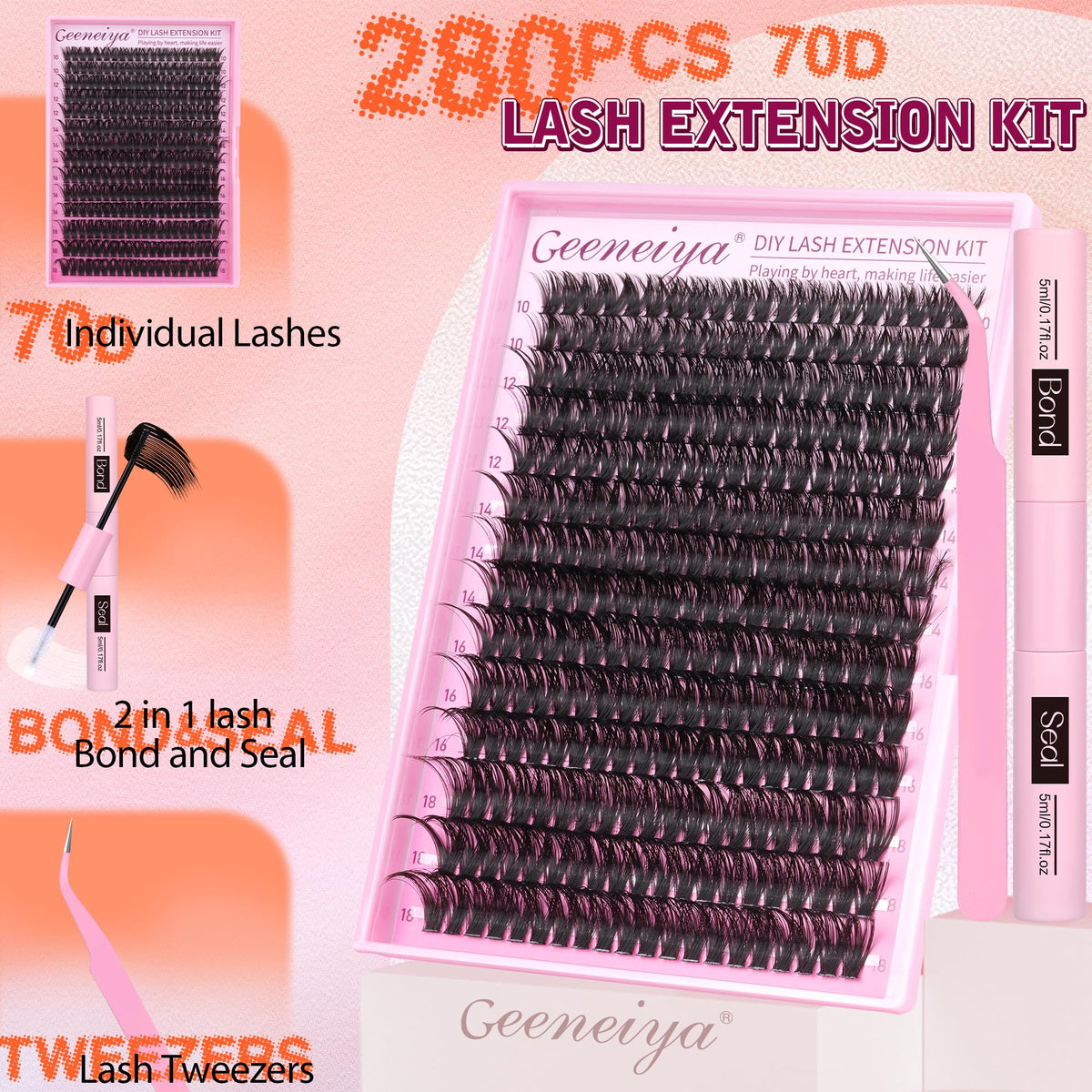 Close-up of Geeneiya lash bond and seal included in the kit