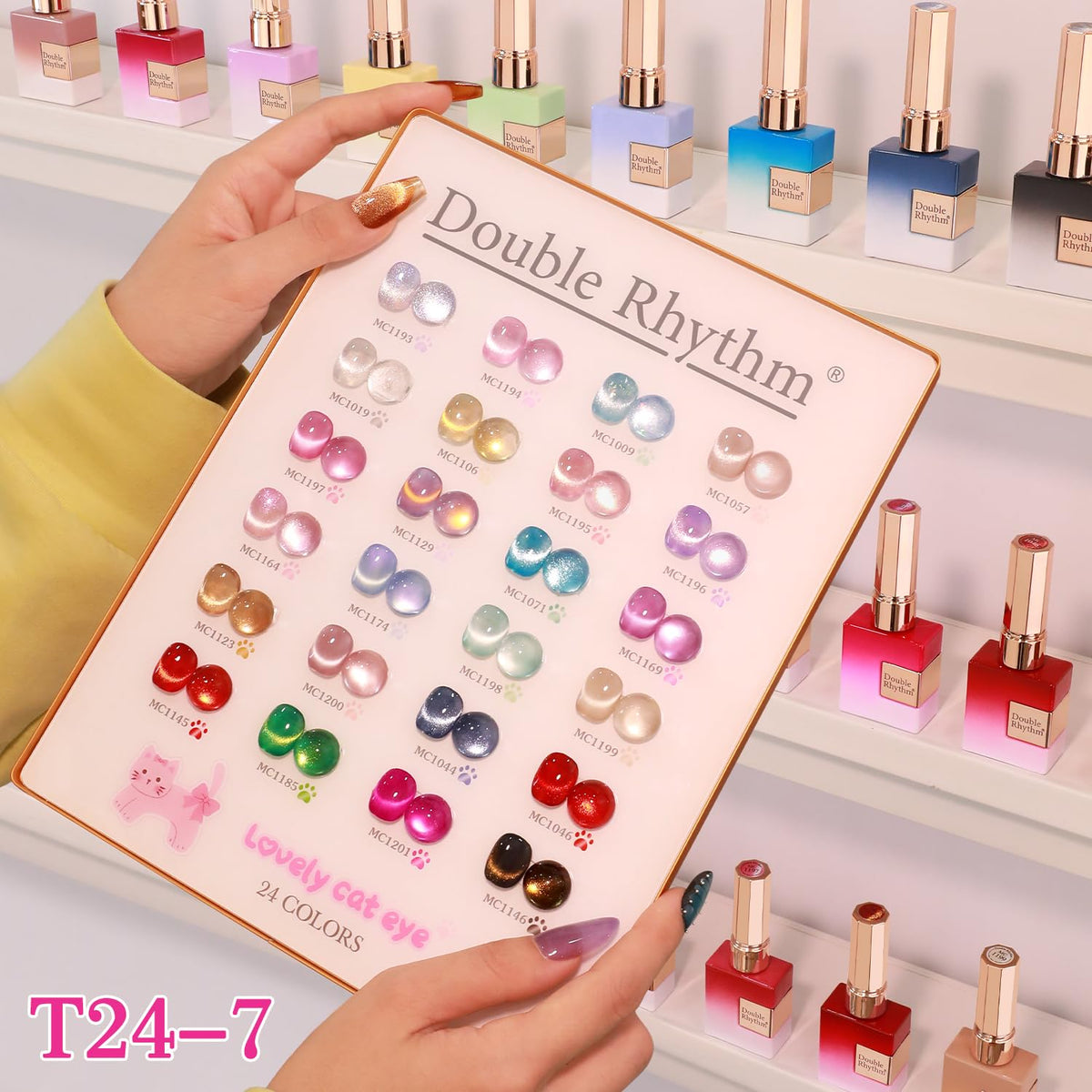 Close-up of gel polish application process with LED lamp