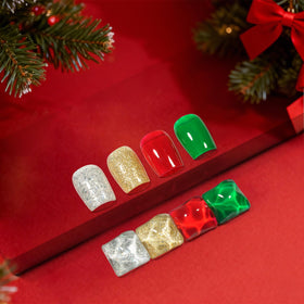 Close-up of GELLEN Christmas Nail Polish base and top coat