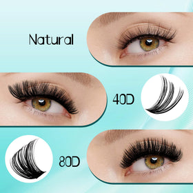 Close-up of GEMERRY cluster lashes showing texture