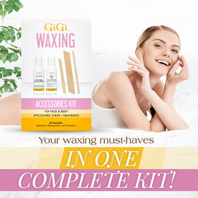 Close-up of GIGI applicator sticks in the waxing kit