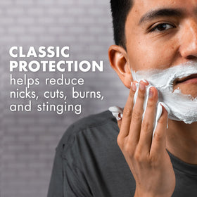 Close-up of Gillette Foamy Regular Shaving Cream texture