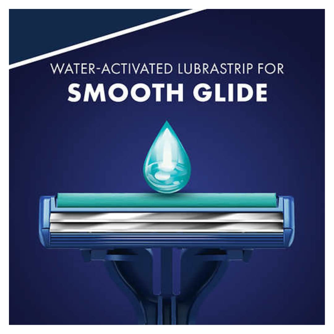 Close-up of Gillette Sensor2 Plus razor showing Lubrastrip