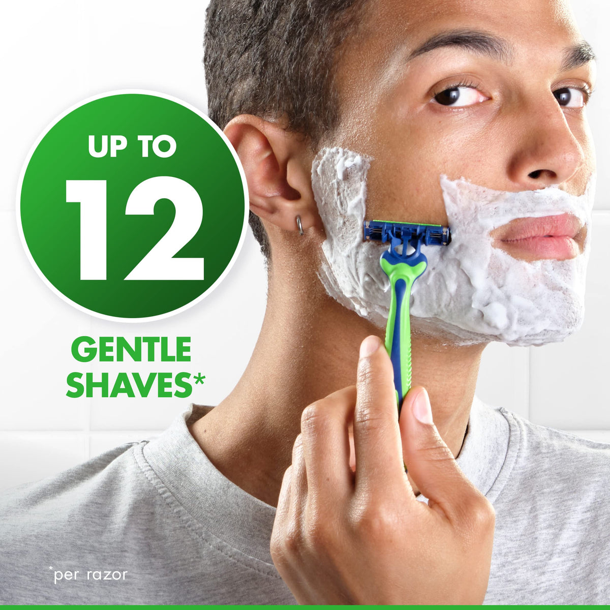 Close-up of Gillette Sensor3 Sensitive Razor's pivoting head
