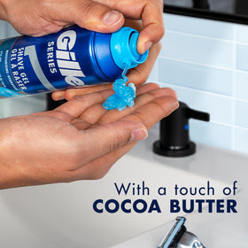 Close-up of Gillette Series Moisturizing Shave Gel can