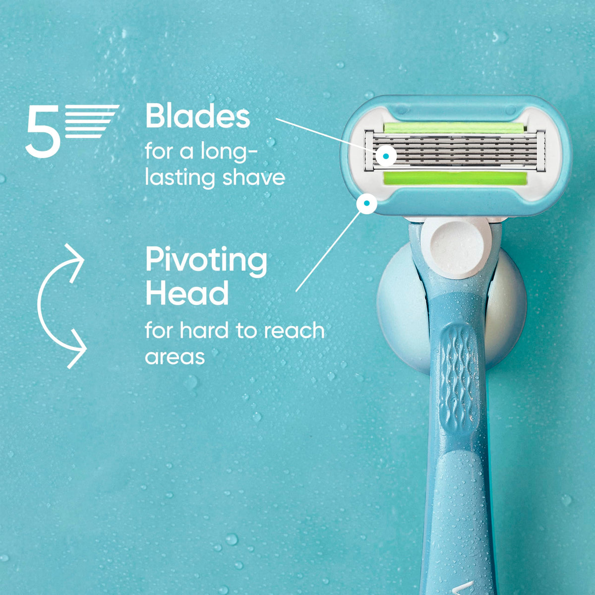 Close-up of Gillette Venus Extra Smooth razor blade with 5 blades