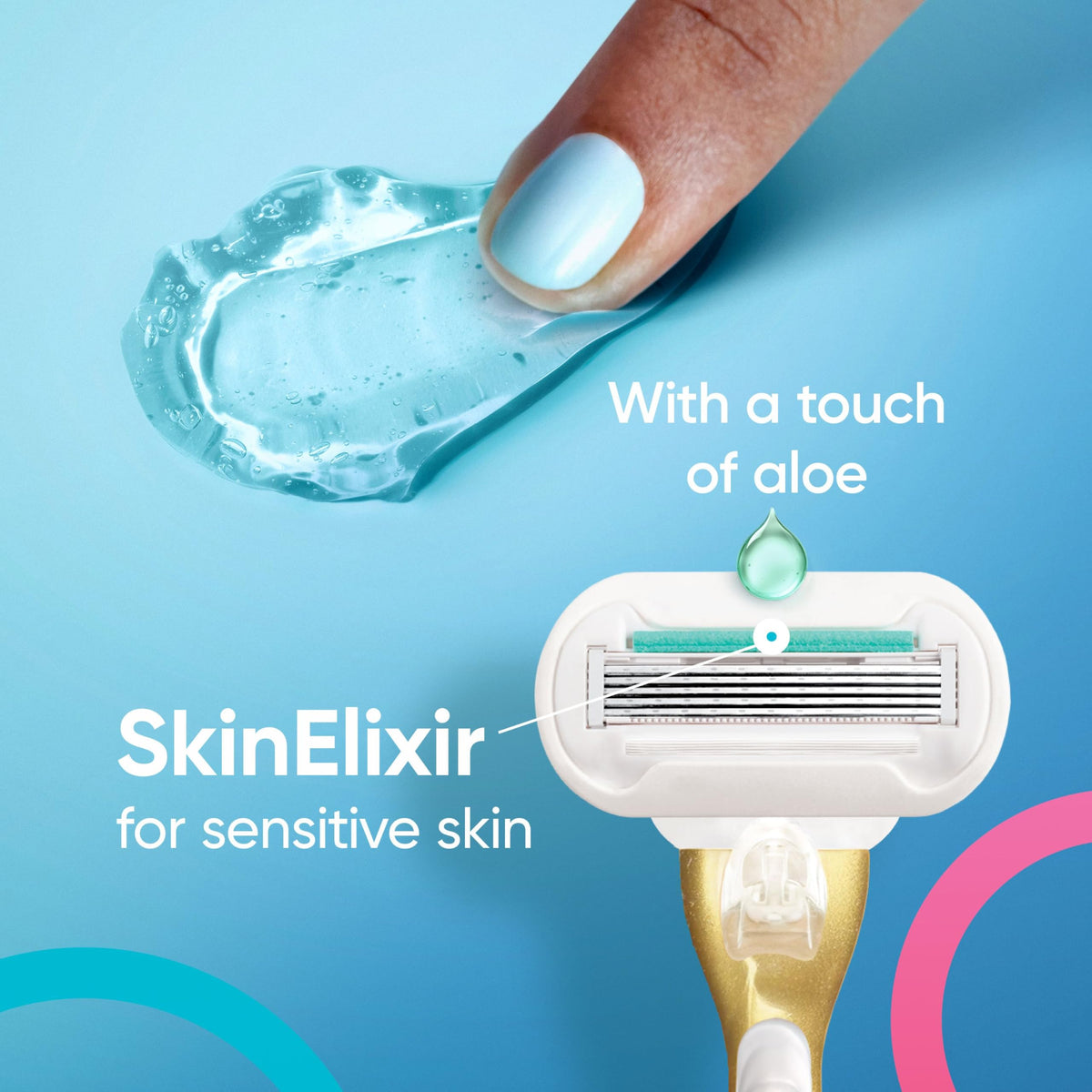 Close-up of Gillette Venus Extra Smooth Sensitive razor blade
