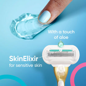 Close-up of Gillette Venus Extra Smooth Sensitive razor blade
