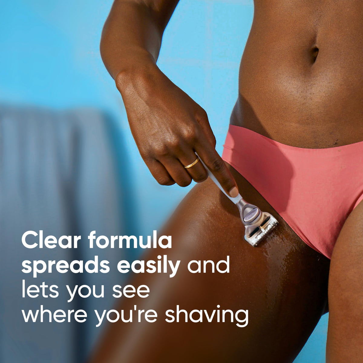 Close-up of Gillette Venus Intimate Grooming Gel texture
