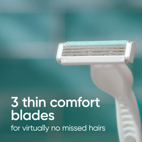 Close-up of Gillette Venus Simply 3 Sensitive Razor pivoting head