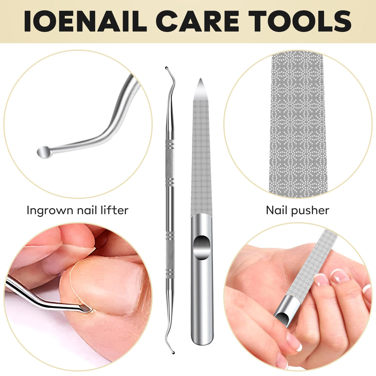 Close-up of GJNL toenail clippers showing ergonomic design