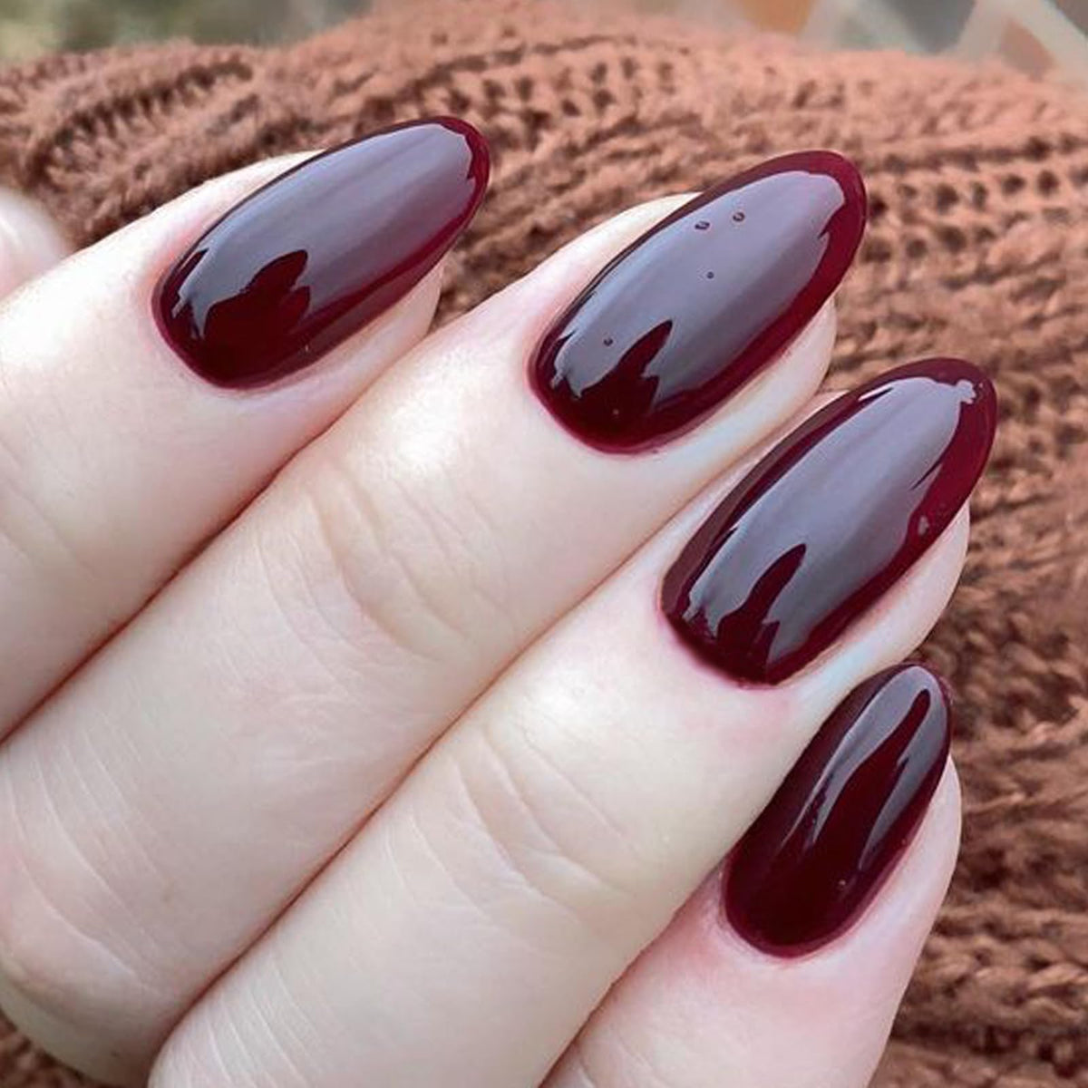 Close-up of GLAMERMAID Dark Red Press on Nails texture