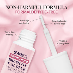 Close-up of Glamnetic Brush On Nail Glue applicator