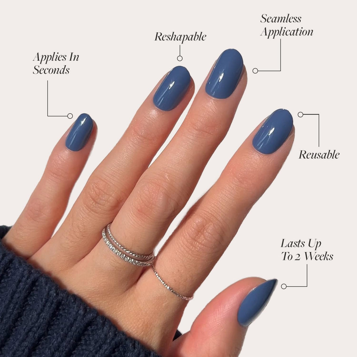Close-up of Glamnetic Press On Nails glossy finish