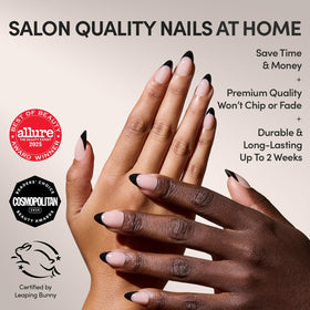 Close-up of Glamnetic Press On Nails in short almond shape