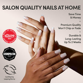 Close-up of Glamnetic Press On Nails showing semi-transparent glaze
