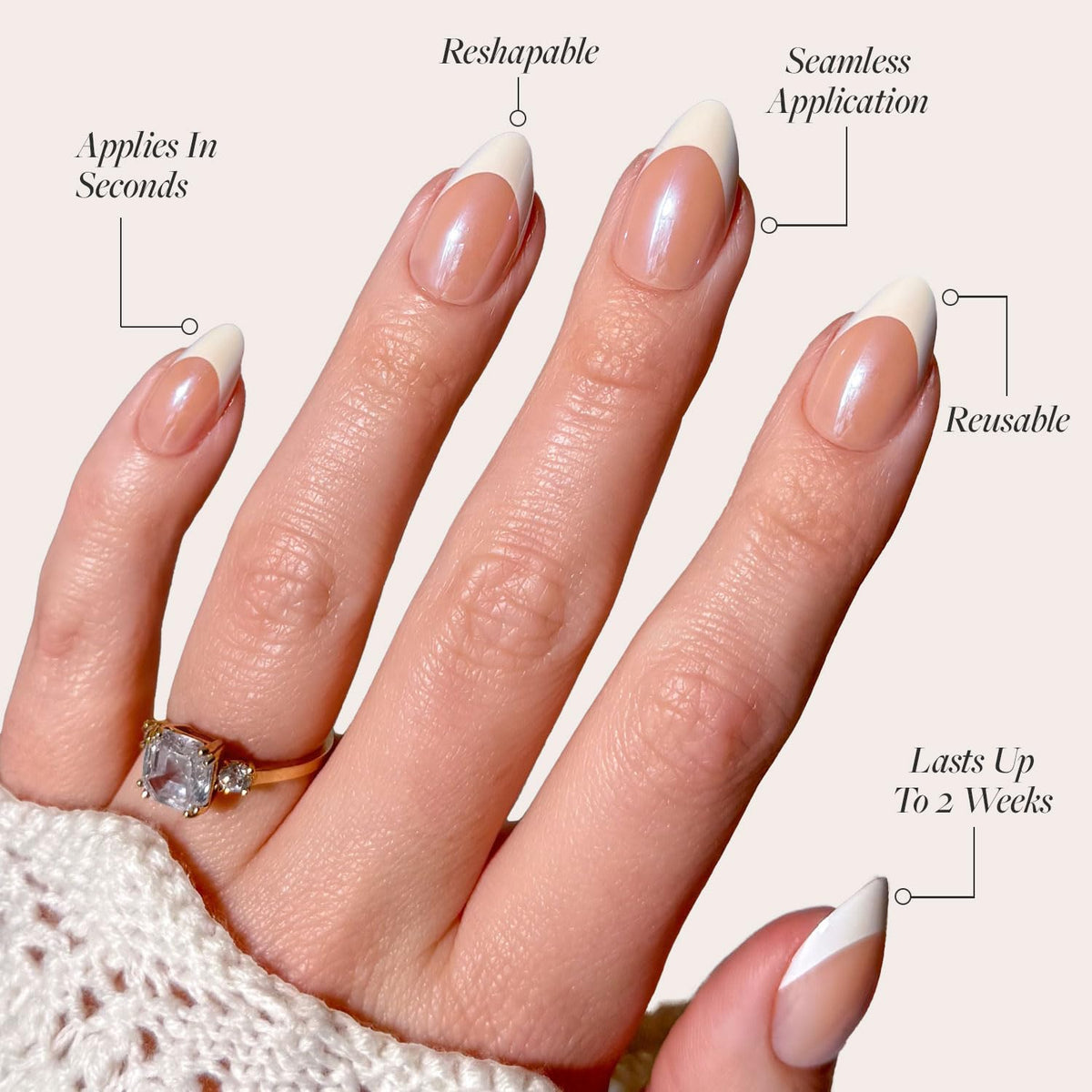 Close-up of Glamnetic Press On Nails with glossy finish