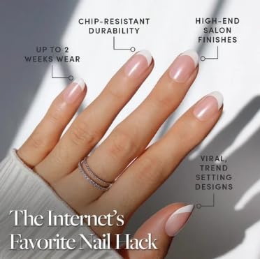 Close-up of Glamnetic Press On Nails with pearlescent finish