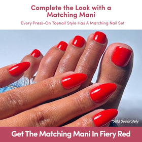 Close-up of Glamnetic Press On Toenails glossy finish