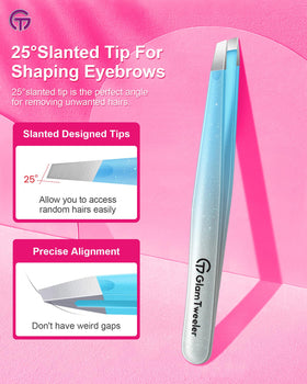 Close-up of GlamTweeler slant tip for precision hair removal