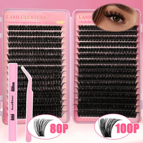 Close-up of Gmagictobo lash clusters in various lengths
