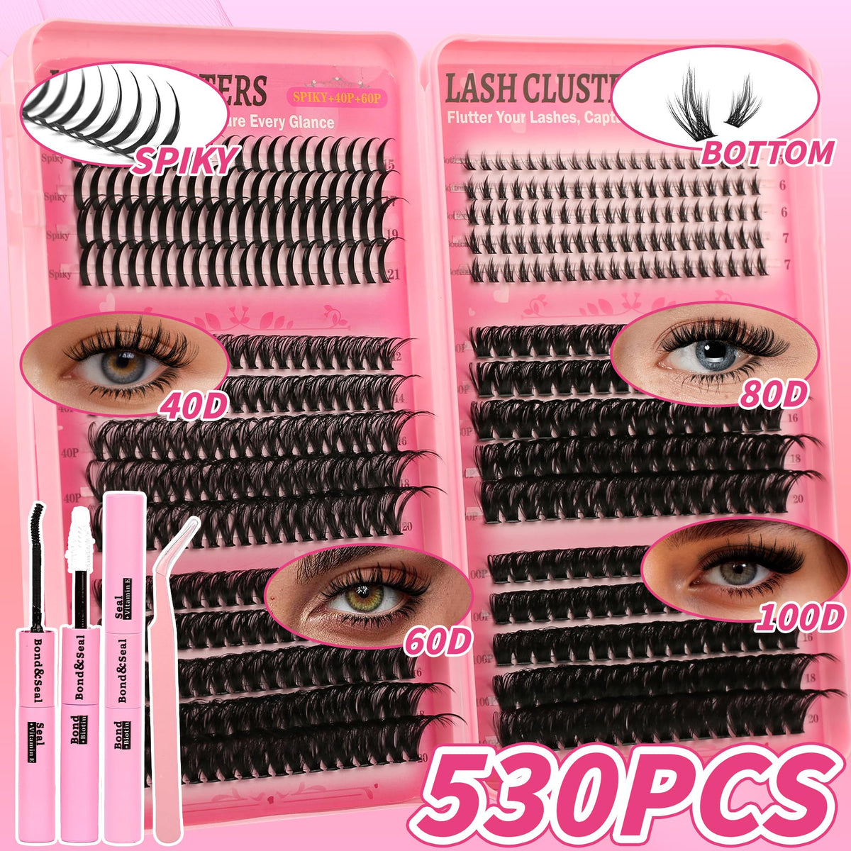 Close-up of Gmagictobo lash tweezers included in the kit