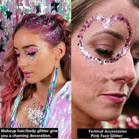 Close-up of Go Ho glitter gel showing chunky and fine sequins