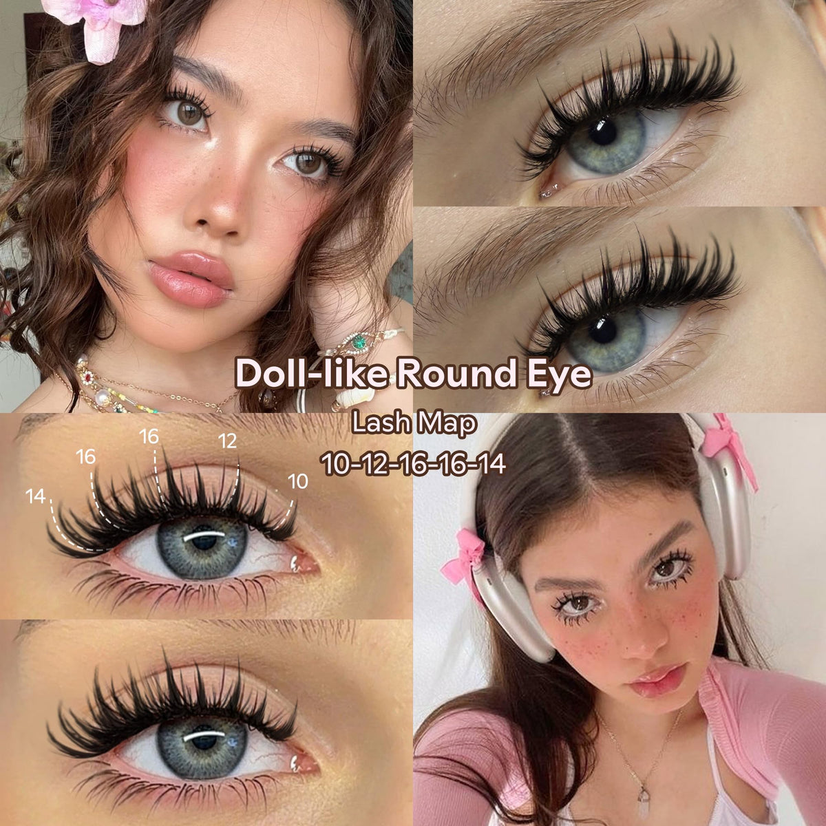 Close-up of Goddvenus BUNNY lashes showcasing 10-16mm cluster lengths