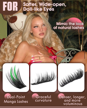 Close-up of Goddvenus lash clusters in various lengths