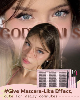 Close-up of Goddvenus lash clusters in various lengths