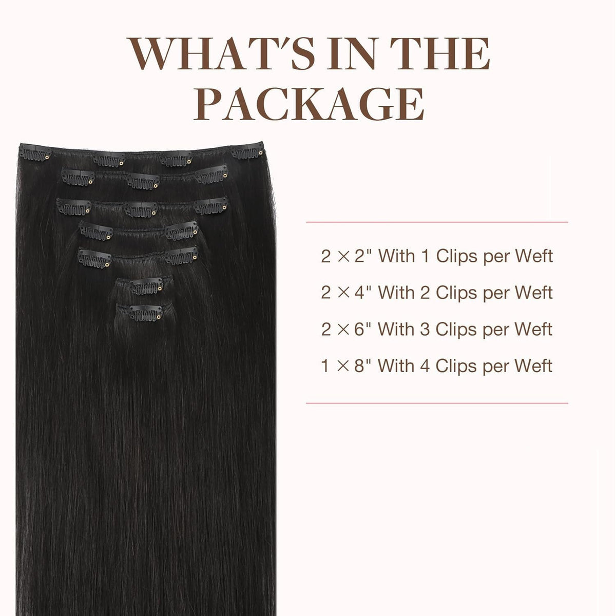 Close-up of GOO GOO Clip in Hair Extensions clips